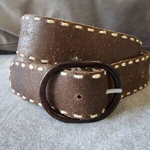 90s Distressed Brown Leather Waist Belt